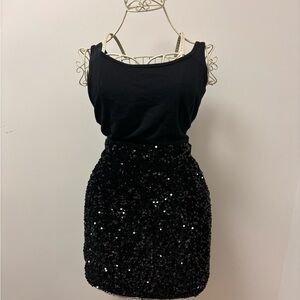 Black sequin skirt from Amazon